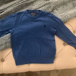 Toddler boys blue polo sweater
